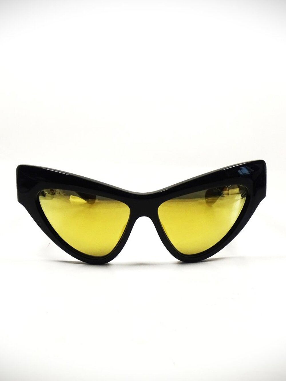 GUCCI GG 1294S 002 Shiny Black Frame Gold Mirror Lens 57-14-130 Sunglasses